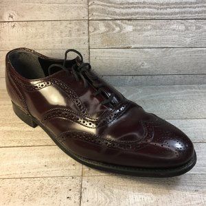 Nunn Bush Mens Wing Tip Burgundy Lace Up 10 D